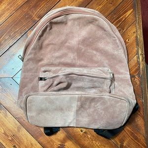 Pink suede backpack